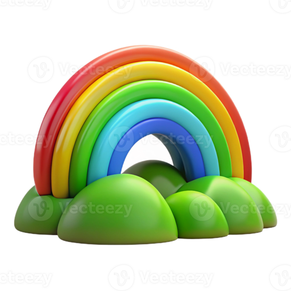 serene rustic A vibrant rainbow arcing over a green valley, dramatic lighting, vibrant colors high resolution png