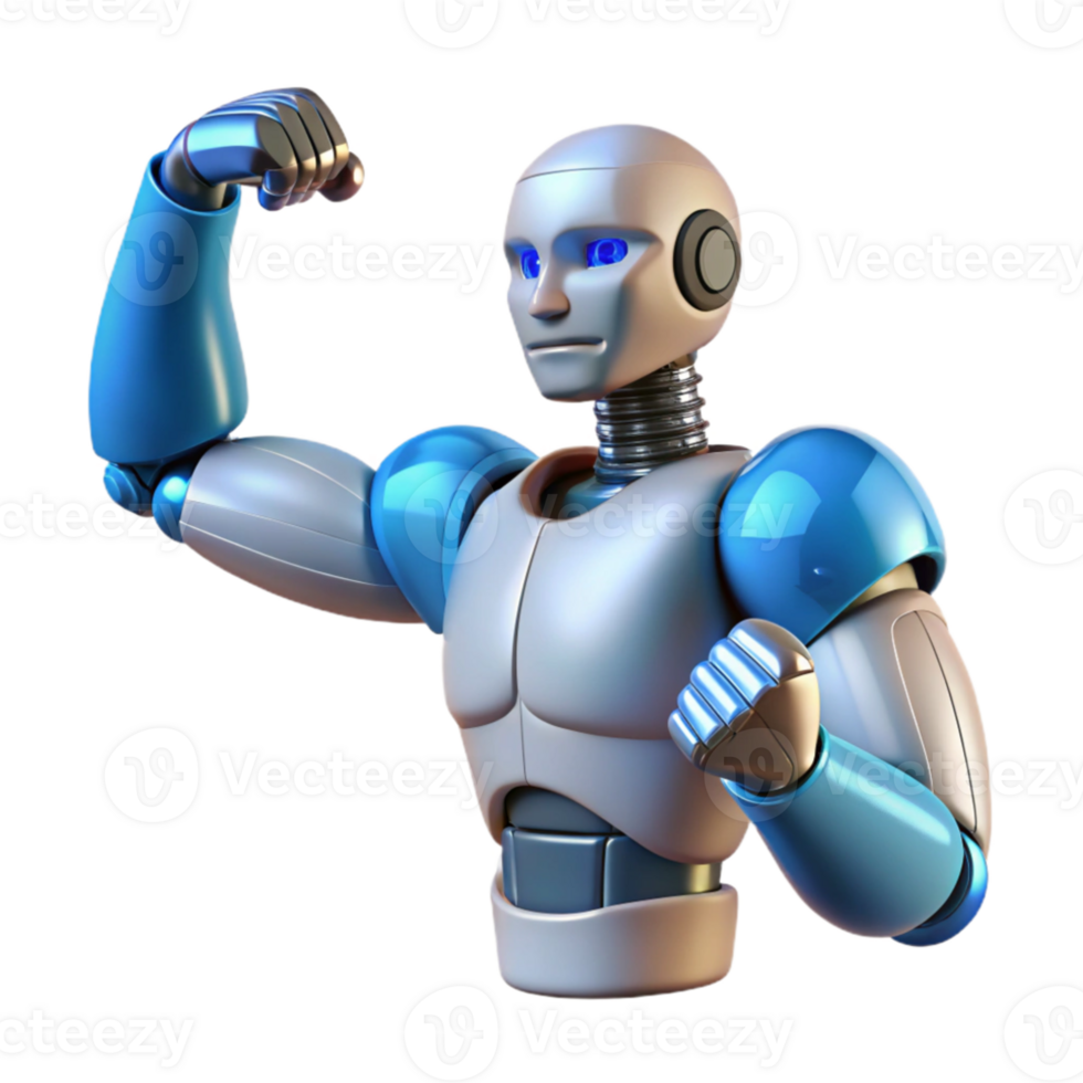 impressive vintage A bionic arm flexing its muscles, detailed anatomy, strength and technology theme premium png