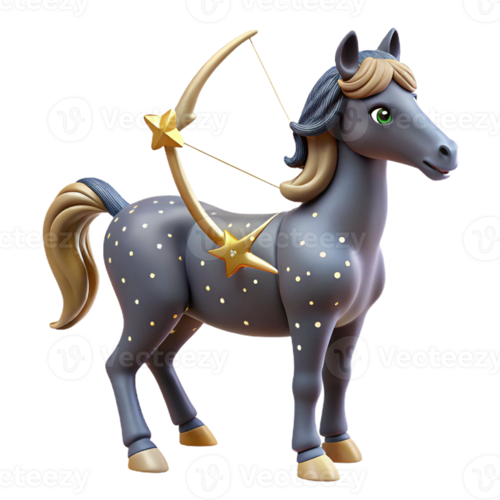 vibrant minimalist A wise centaur gazing at the constellations, a celestial map etched into his bow. Starry night sky reflected in his eyes. Romantic style 4K png