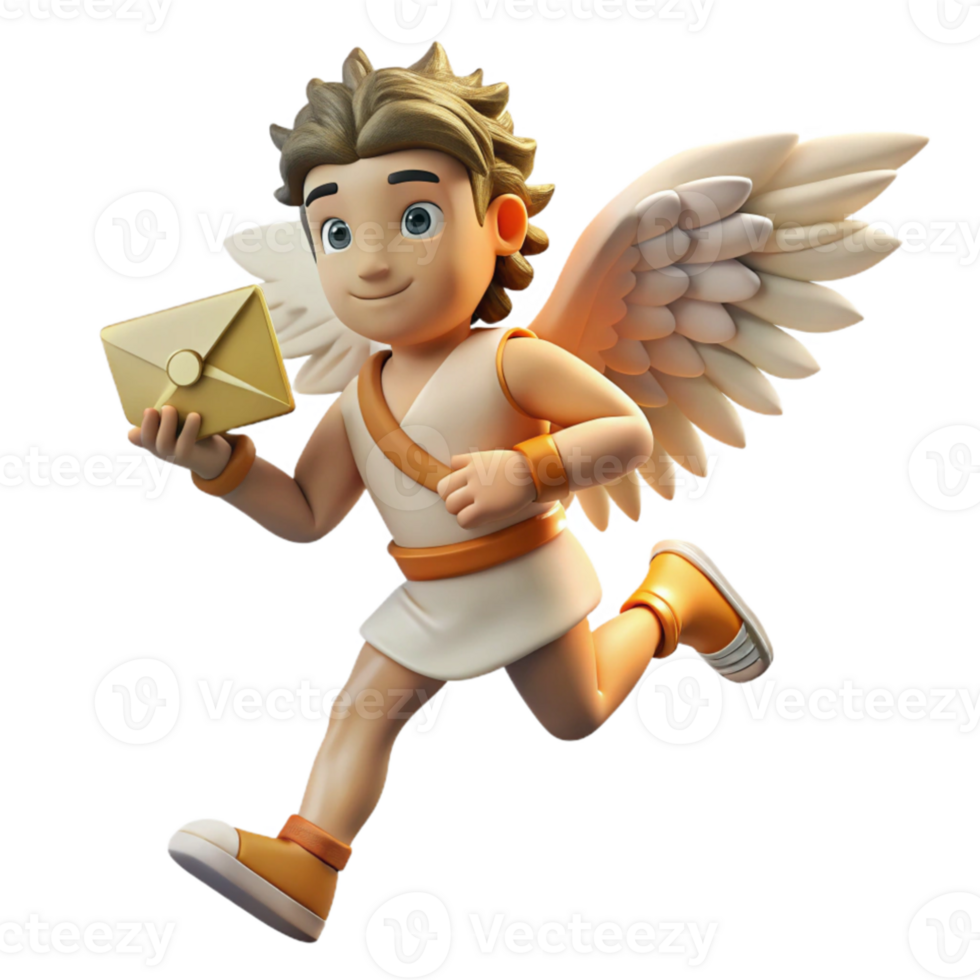 stunning classic A swift Hermes with winged sandals, delivering a message, classical style, dynamic lighting detailed png