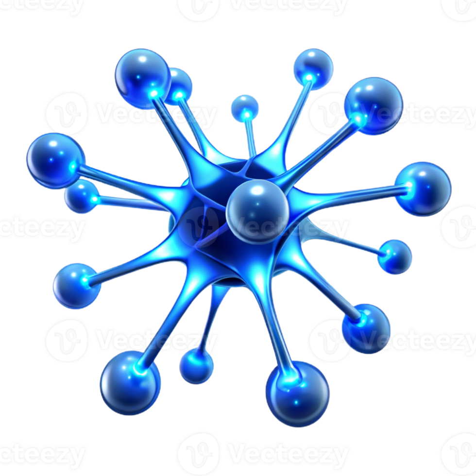 impressive traditional A network of glowing, interconnected neurons, emitting a soft, electric blue light, biopunk style high quality png