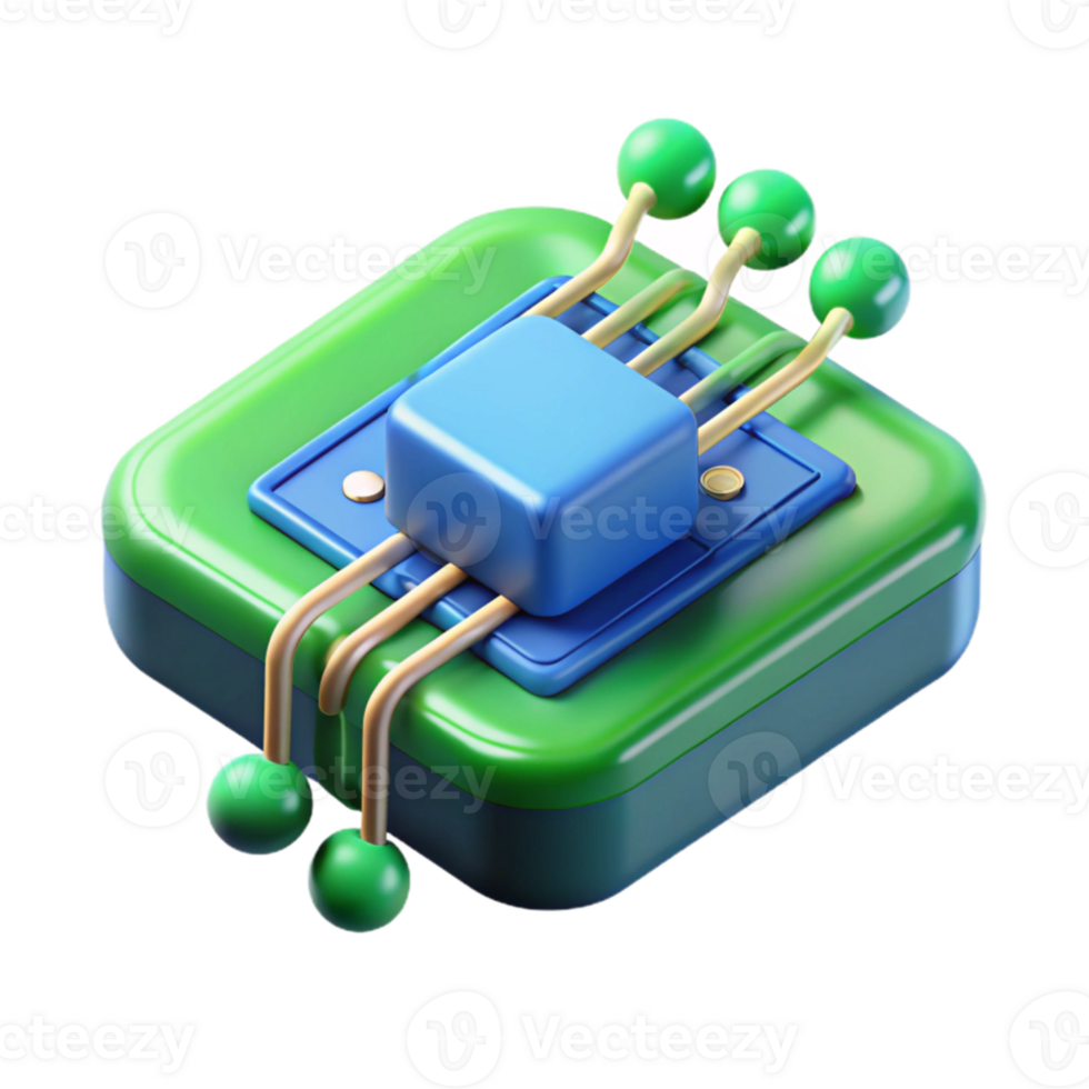 impressive minimalist A close-up of a circuit board with data flowing through it, green and blue lighting, technological style premium png