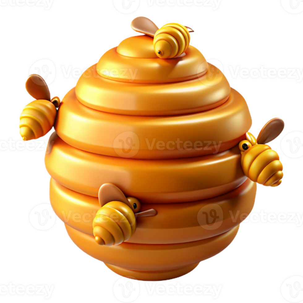 magnificent minimalist A close-up of a beehive, buzzing with activity, golden lighting, detailed texture authentic png