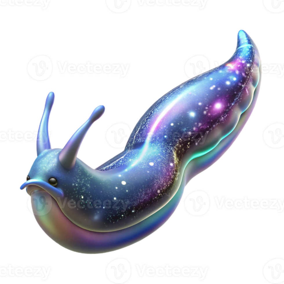 dramatic artistic A colossal bioluminescent space slug drifts through a nebula, iridescent scales shimmering, ethereal and dreamlike, art nouveau style exclusive png