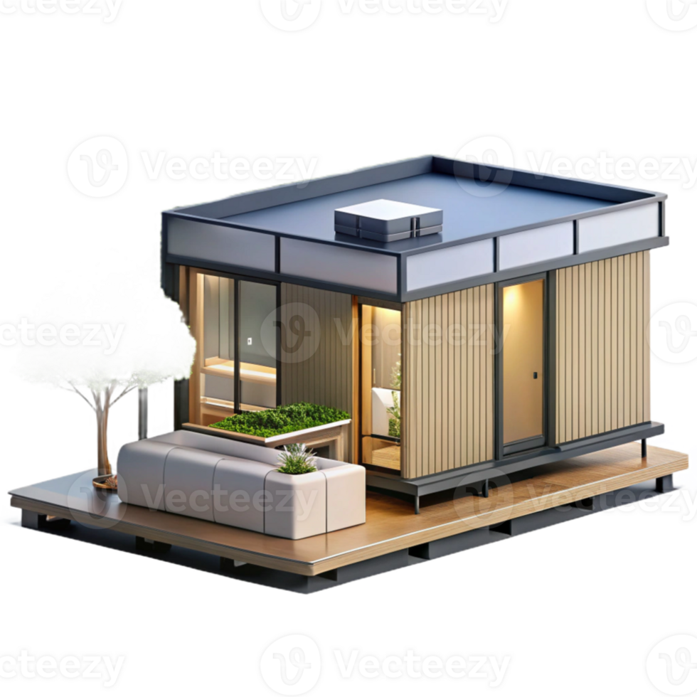 extraordinary minimalist Modular housing unit, prefabricated design, minimalist aesthetic, sustainable architecture, urban setting professional png