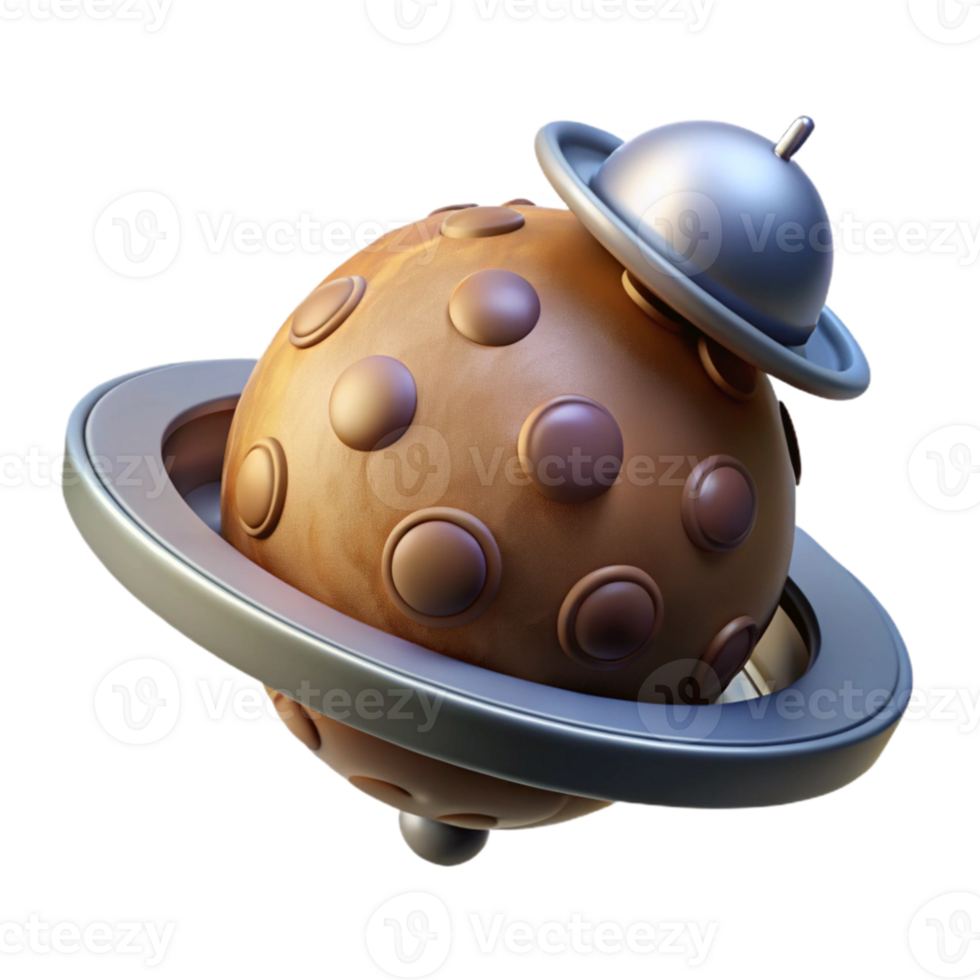 serene classic A space probe exploring a distant planet, dark background with stars, realistic style professional png