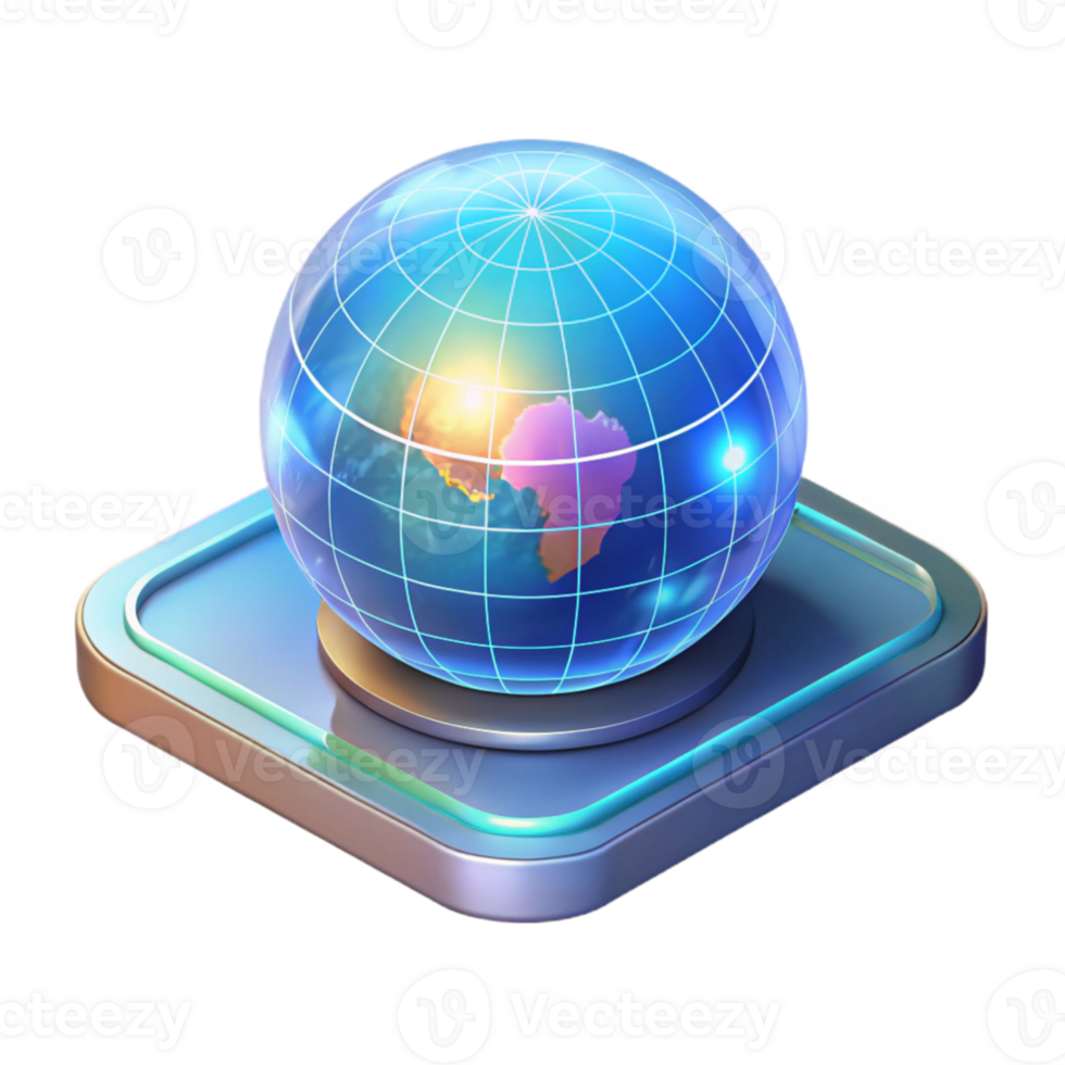 stunning vintage A holographic projection of a world map, interactive display, data visualization style authentic png