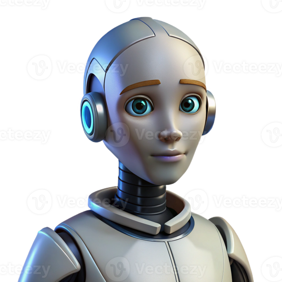 stunning vintage A humanoid robot with artificial intelligence, contemplative expression, soft lighting, realistic portrait style authentic png