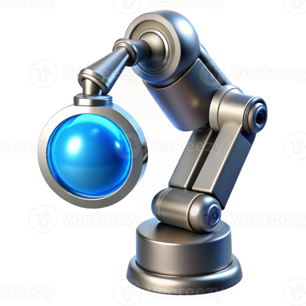impressive rustic A sleek, chrome robotic arm delicately holding a glowing blue orb, studio lighting, hyperrealistic style high quality png