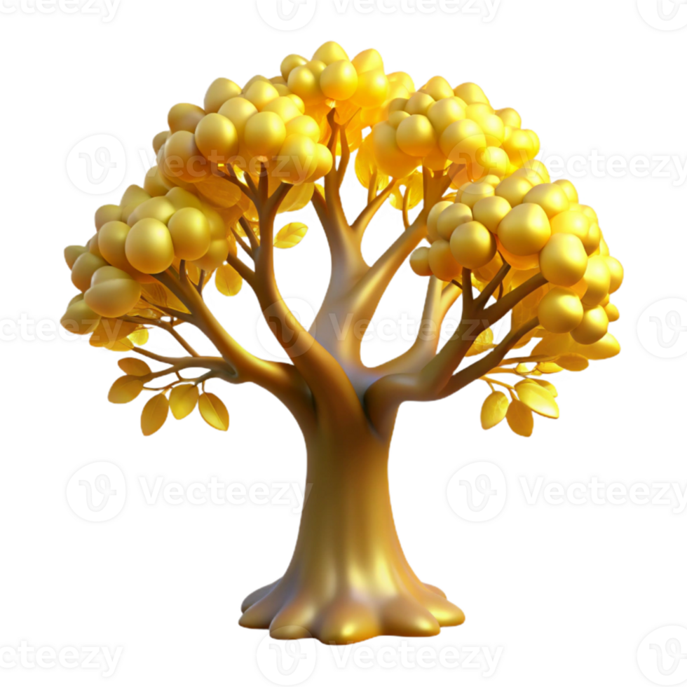 elegant traditional A solitary, ancient tree with luminous leaves, casting a golden glow on the surrounding meadow. Dreamlike style high resolution png