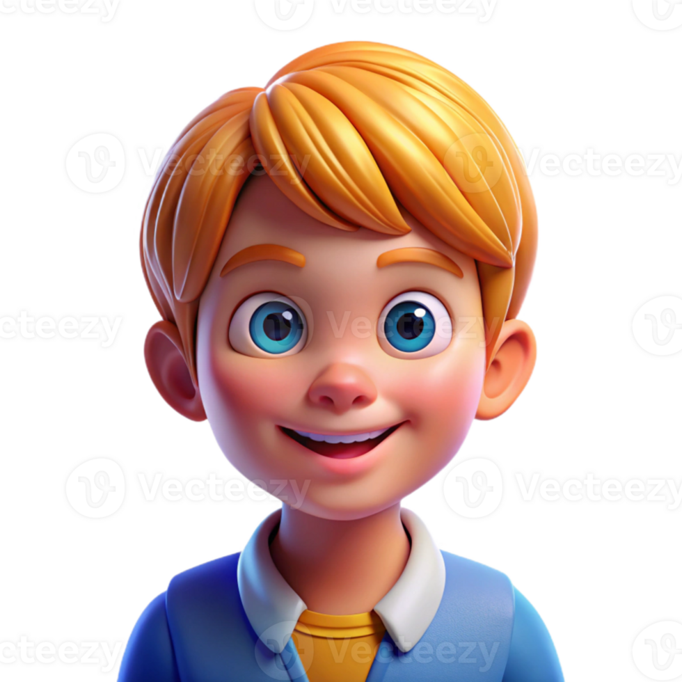 elegant minimalist Portrait of a child with bright blue eyes and a mischievous grin, lit by warm, diffuse sunlight, styled like a Norman Rockwell illustration exclusive png