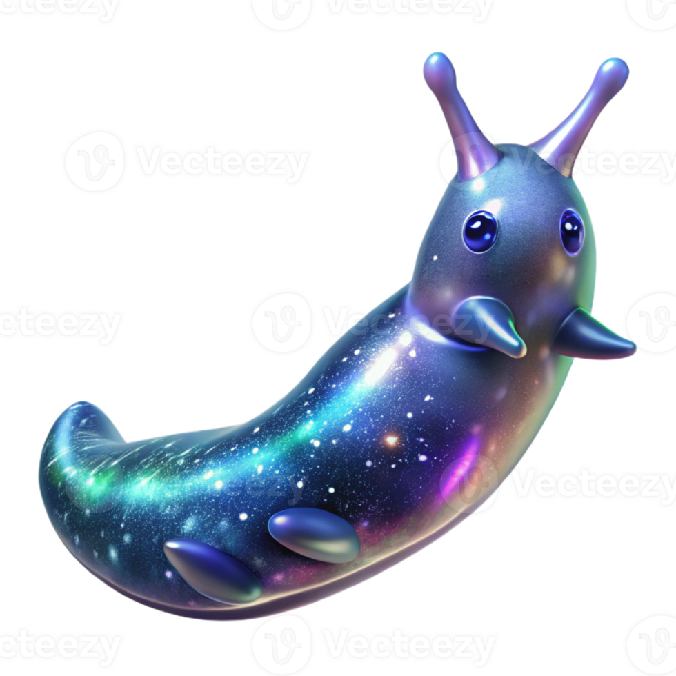 elegant artistic A colossal bioluminescent space slug drifts through a nebula, iridescent scales shimmering, ethereal and dreamlike, art nouveau style exclusive png
