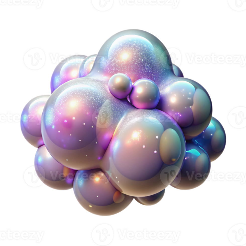 vibrant artistic A cloud of iridescent bubbles floating in zero gravity, illuminated by a celestial nebula, cosmic horror style professional png