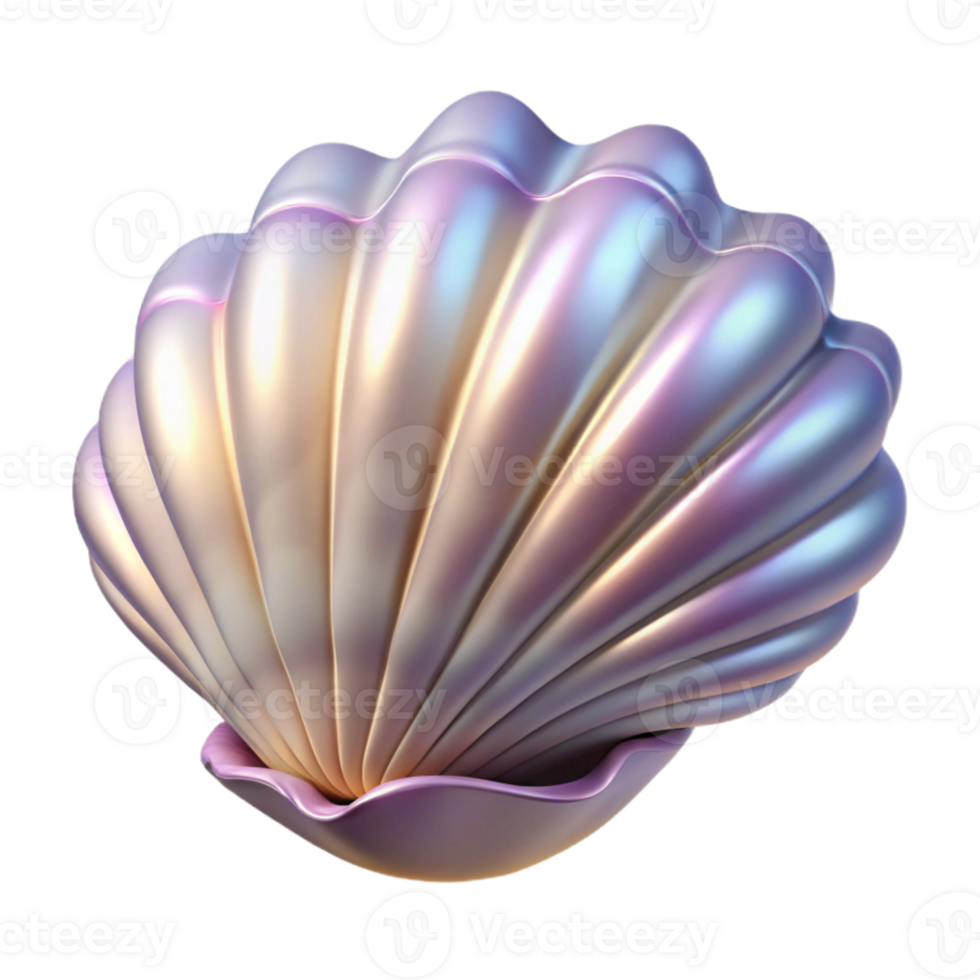 stunning abstract A single, perfect seashell on a transparent background, detailed texture, pearly sheen, beach vibes premium png