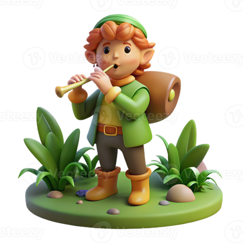 magnificent rustic A mischievous Pan playing his pipes in a forest glade, classical style, dappled sunlight 4K png