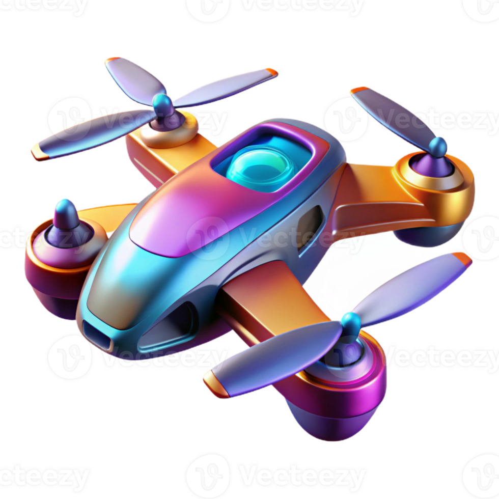 stunning classic A futuristic racing drone, sleek and aerodynamic, vibrant color scheme, motion blur, speed painting style authentic png