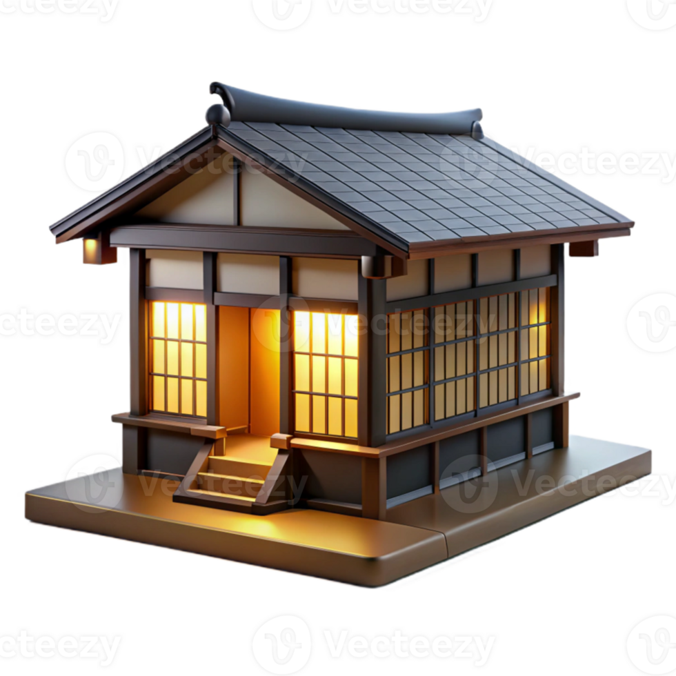elegant artistic Traditional Japanese house, shoji screens, tatami mats, soft diffused lighting, minimalist aesthetic 4K png