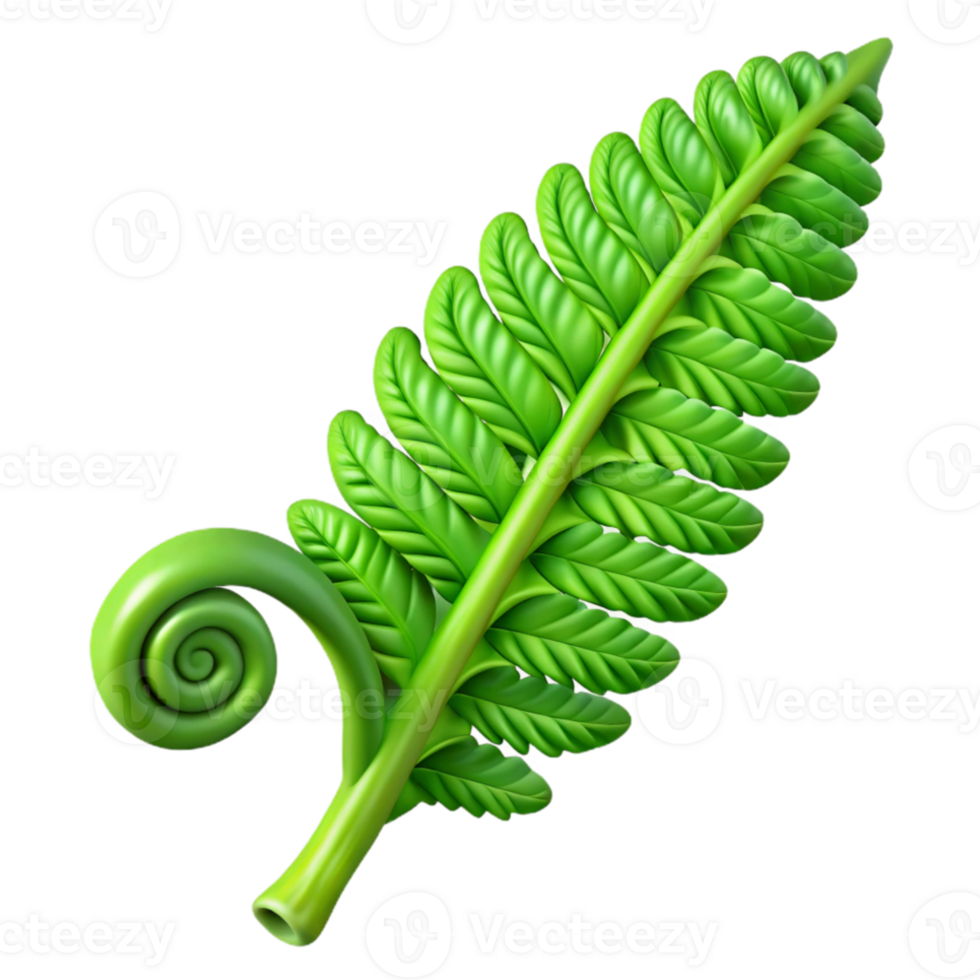 extraordinary rustic A lush green fern frond unfurling, intricate details, botanical illustration style, soft lighting exclusive png