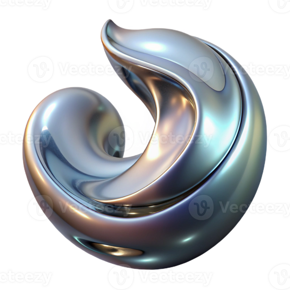 impressive modern Fluid, metallic shapes resembling liquid mercury, morphing and swirling together, illuminated by a sharp, directional light from the side. Style Surrealism high resolution png