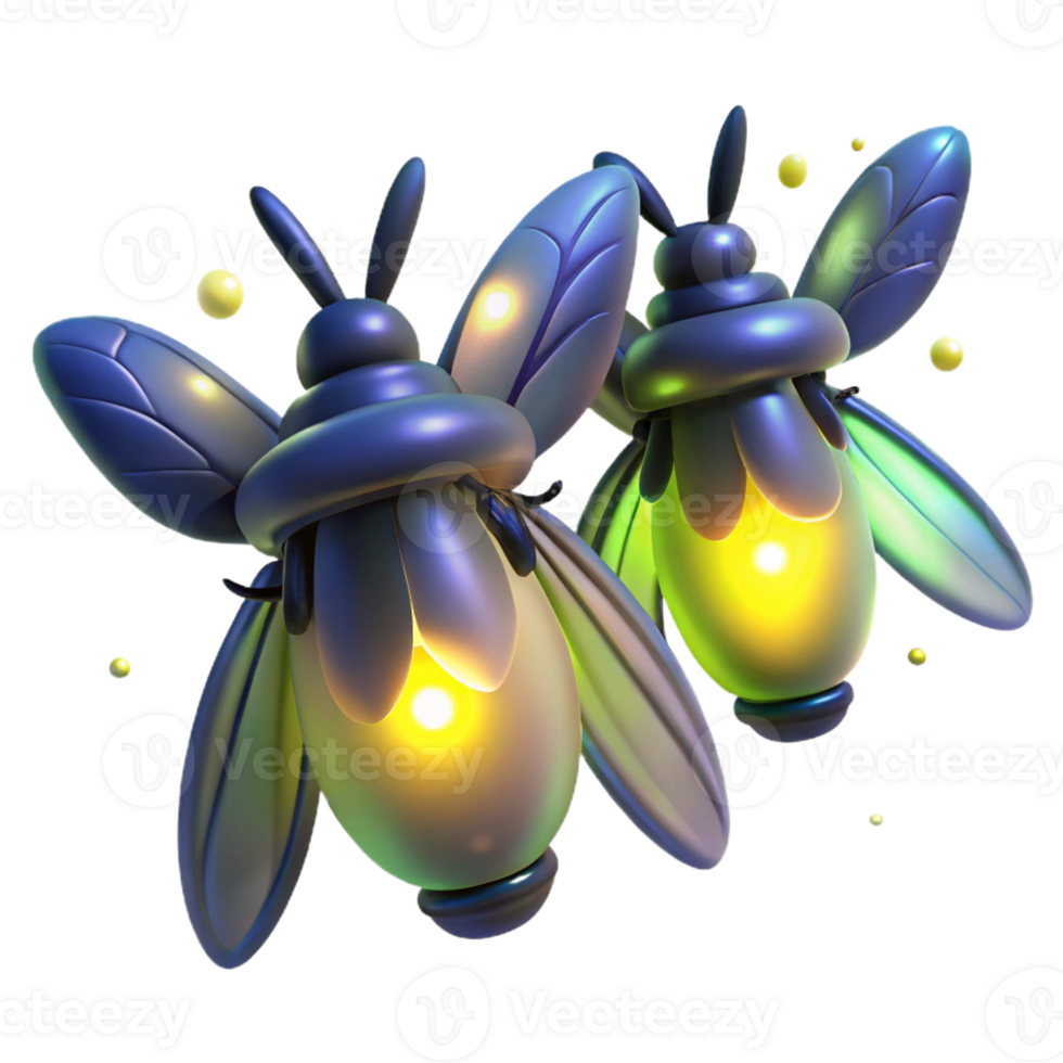 dramatic creative A group of fireflies glowing in a dark forest, bioluminescent light, magical atmosphere, fantasy style, professional png