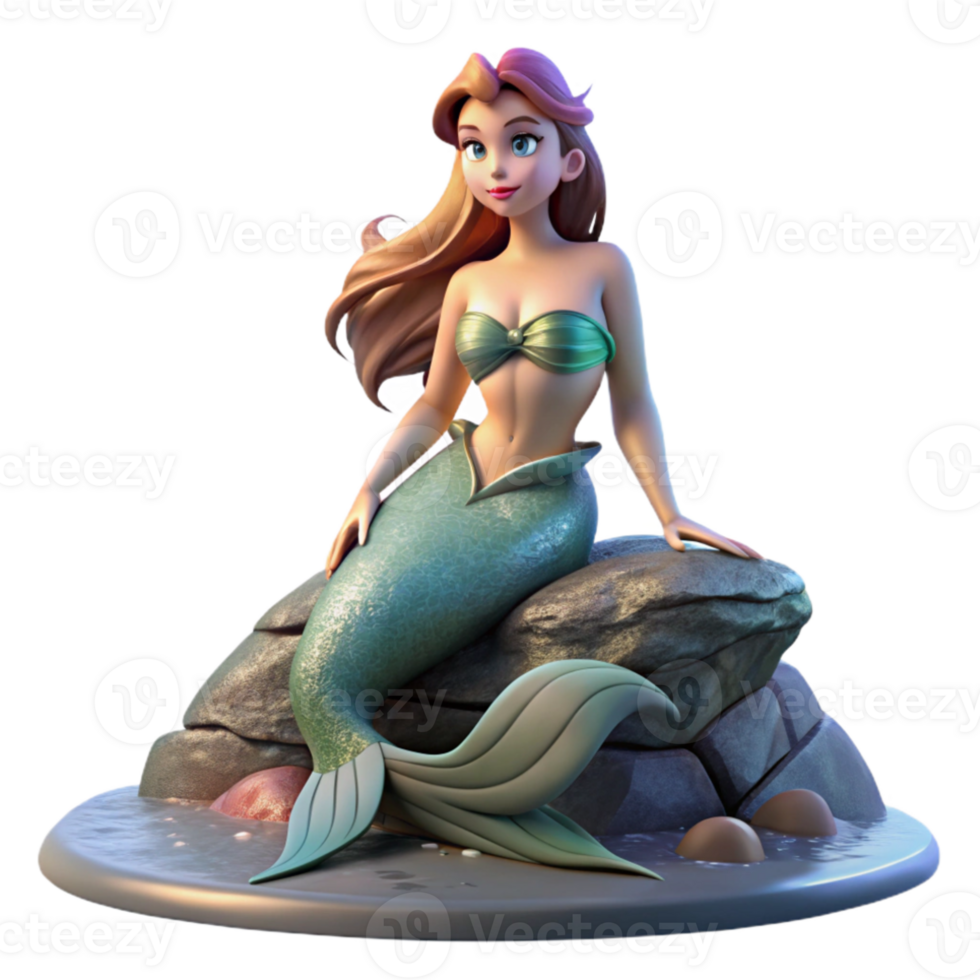 magnificent abstract A beautiful siren perched on a jagged rock, her enchanting voice echoing across the sea, lit by the setting sun, in a melancholic, Art Nouveau style high quality png