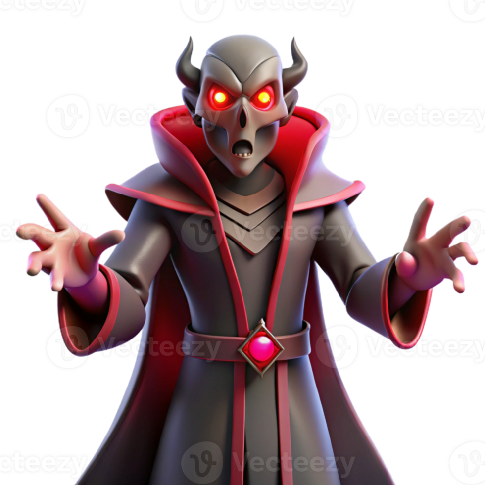 impressive rustic A powerful warlock with glowing red eyes, summoning a demonic entity. Gothic horror style exclusive png