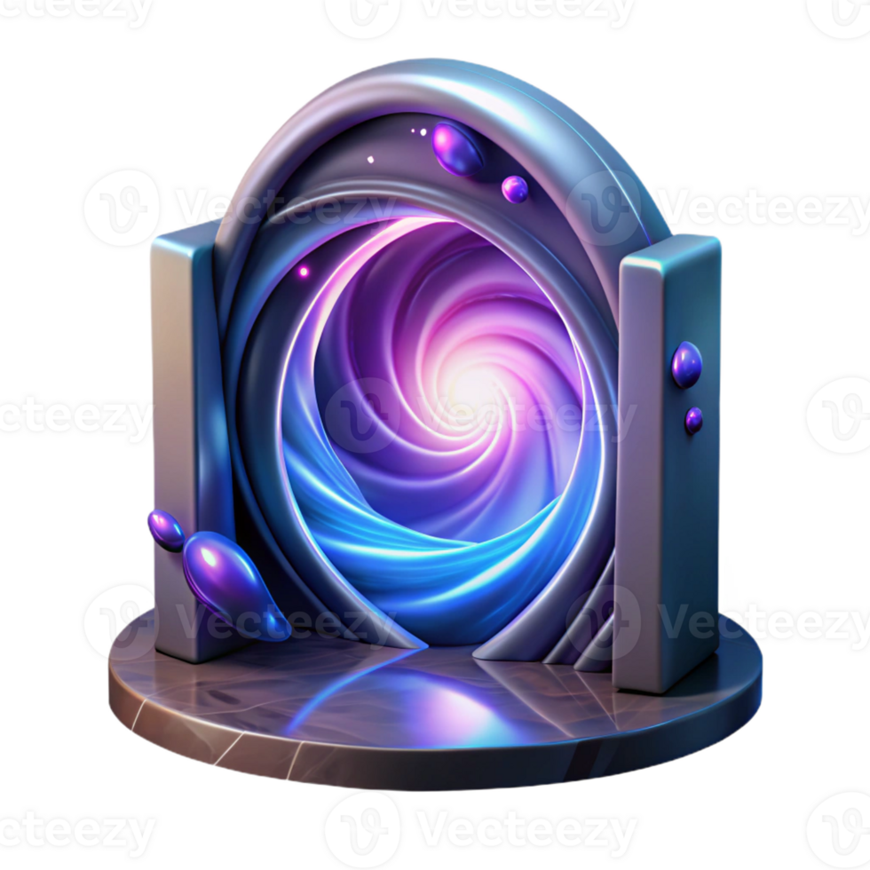 serene vintage A portal opening to another dimension, swirling energy and light, mysterious and otherworldly, abstract art style genuine png