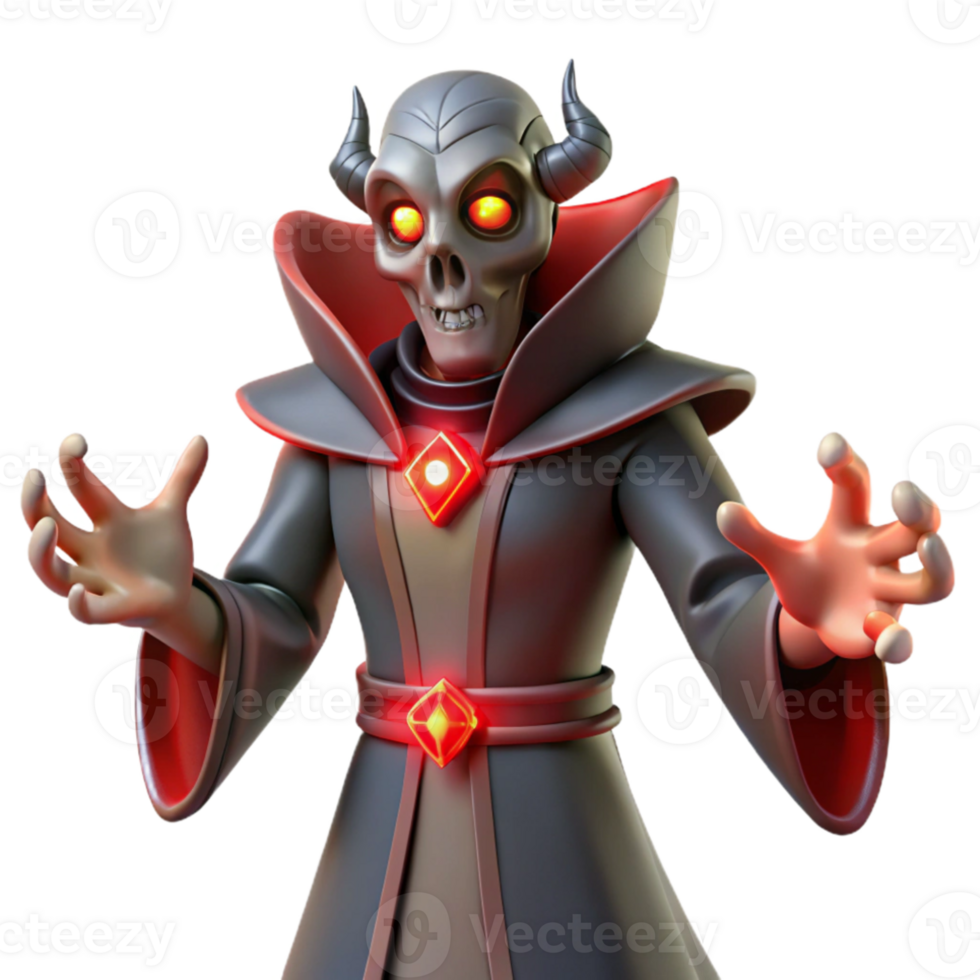 serene minimalist A powerful warlock with glowing red eyes, summoning a demonic entity. Gothic horror style professional png