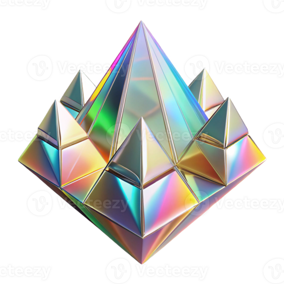 vibrant classic A field of crystalline structures, refracting light and creating rainbow patterns, in a geometric, abstract style genuine png
