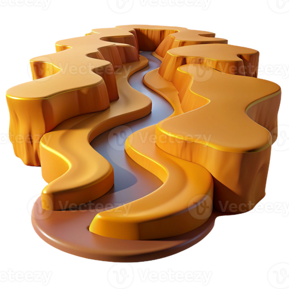impressive contemporary A winding river carving through a canyon, aerial view, golden hour light, vast and majestic style professional png