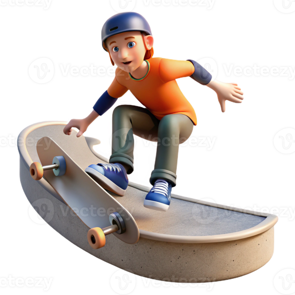 magnificent modern A skateboarder performing a trick in a concrete skatepark. Urban sports style, dynamic lighting premium png