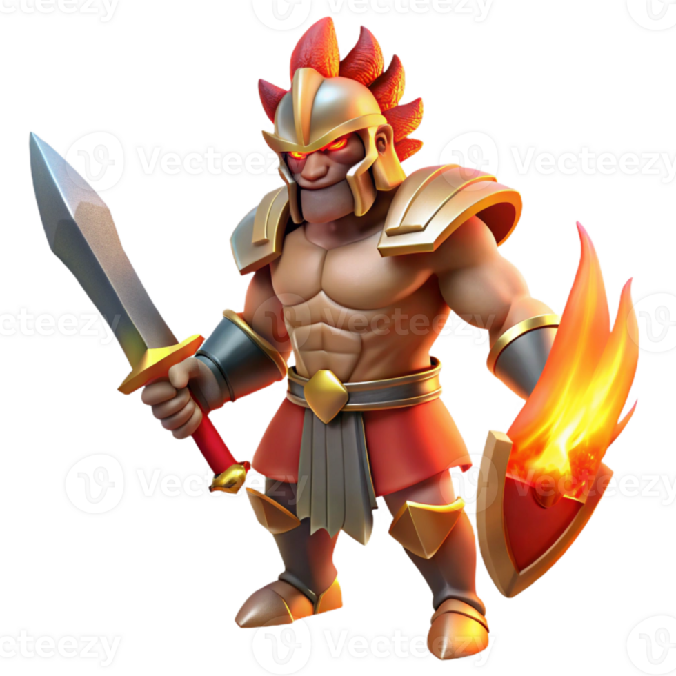 dramatic traditional A fierce Ares with a bloodstained sword, leading an army, classical style, fiery lighting 4K png