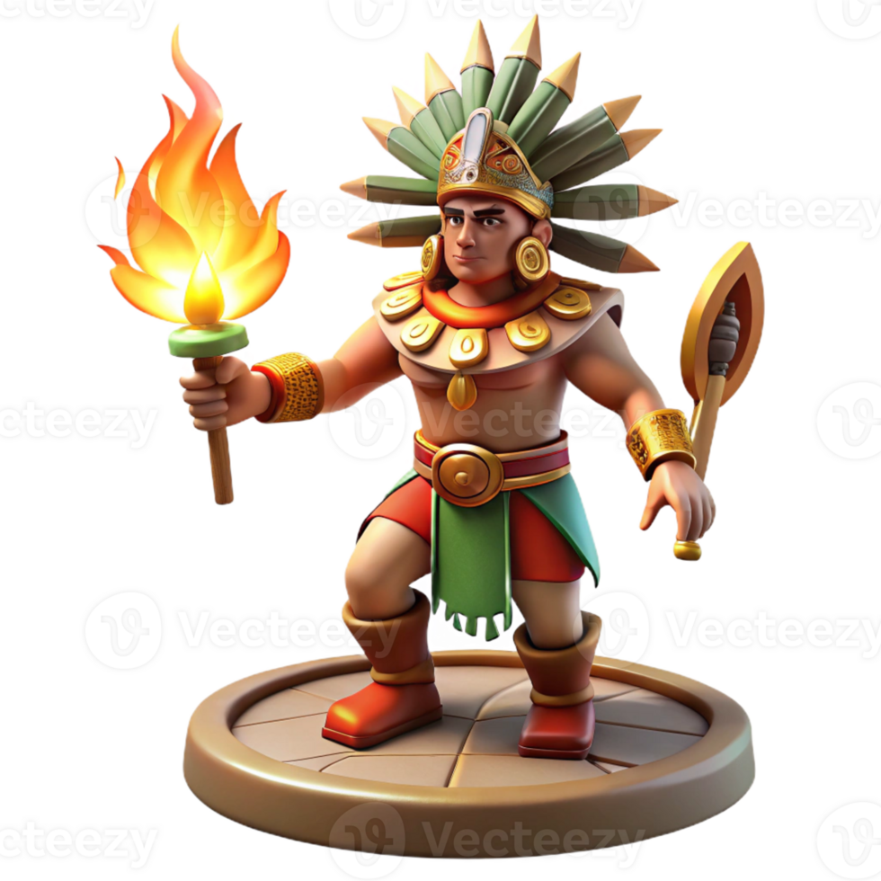 stunning contemporary An Aztec warrior performs a ritual sacrifice, dramatic, firelit lighting, historical painting style exclusive png
