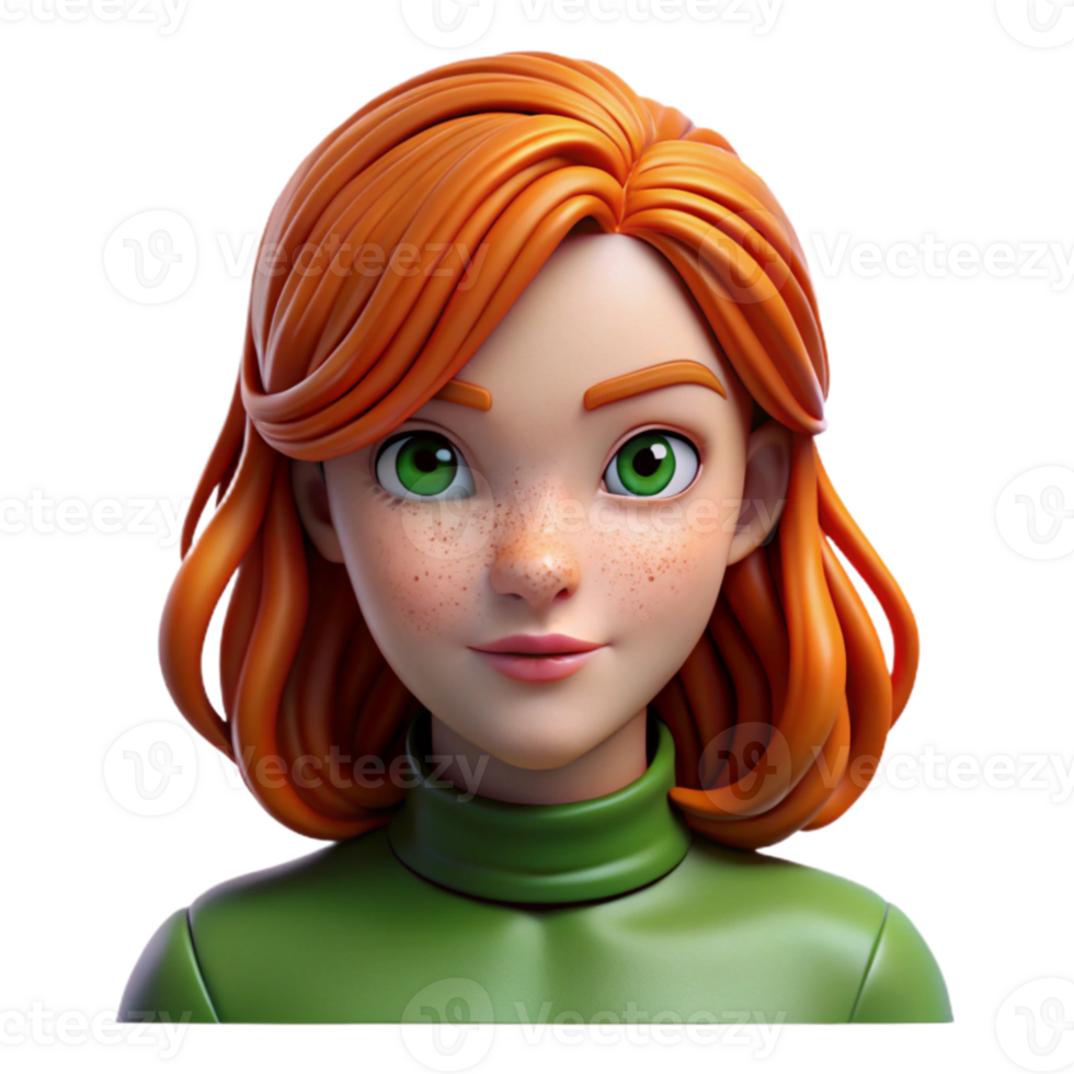 magnificent artistic Portrait of a young woman with fiery red hair, freckles, and piercing green eyes, lit by a soft Rembrandt light, painted in the style of pre-raphaelite brotherhood genuine png