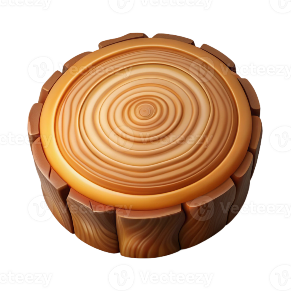 extraordinary rustic A cross-section of a tree trunk, showing growth rings, detailed textures, warm lighting exclusive png