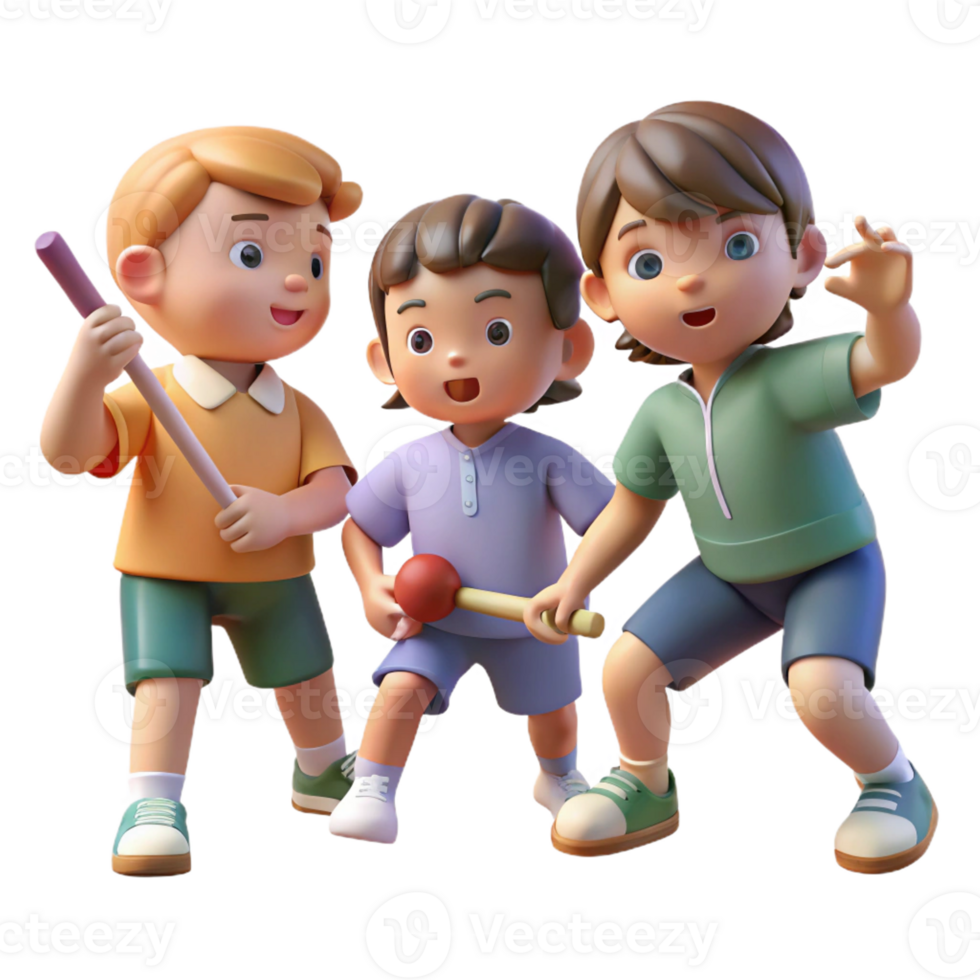serene modern A group of children playing stickball in a 1950s neighborhood, soft, nostalgic lighting, vintage photographic style high quality png