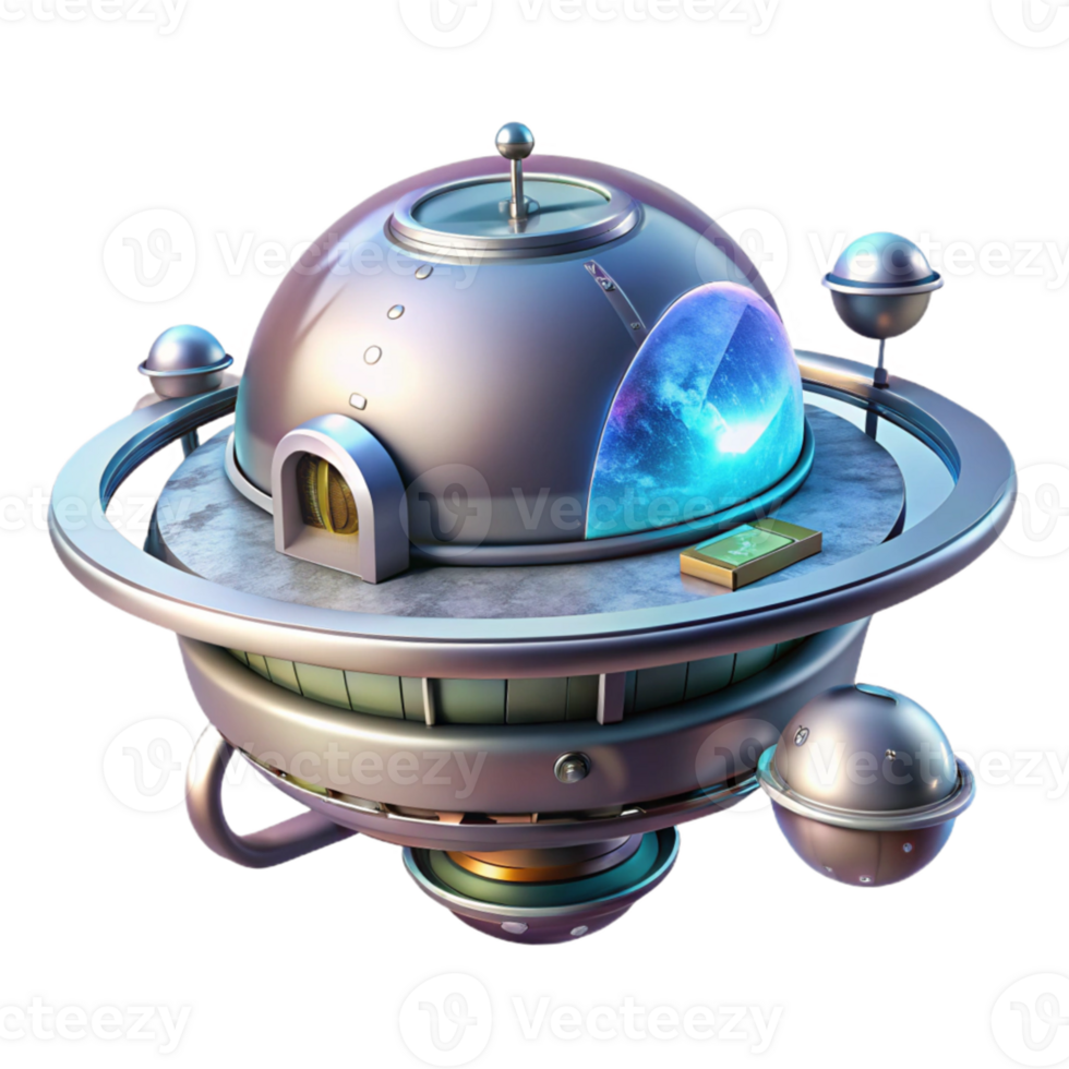 dramatic vintage A futuristic space station, sleek and metallic, orbiting a distant planet, cosmic lighting, sci-fi, detailed png