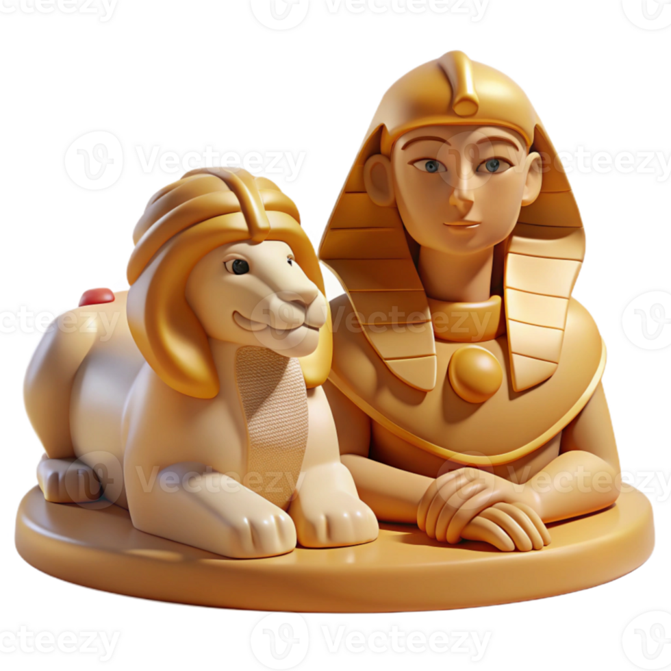 beautiful classic A cunning Sphinx with a woman's head and lion's body, posing a riddle, Egyptian style, warm desert lighting authentic png