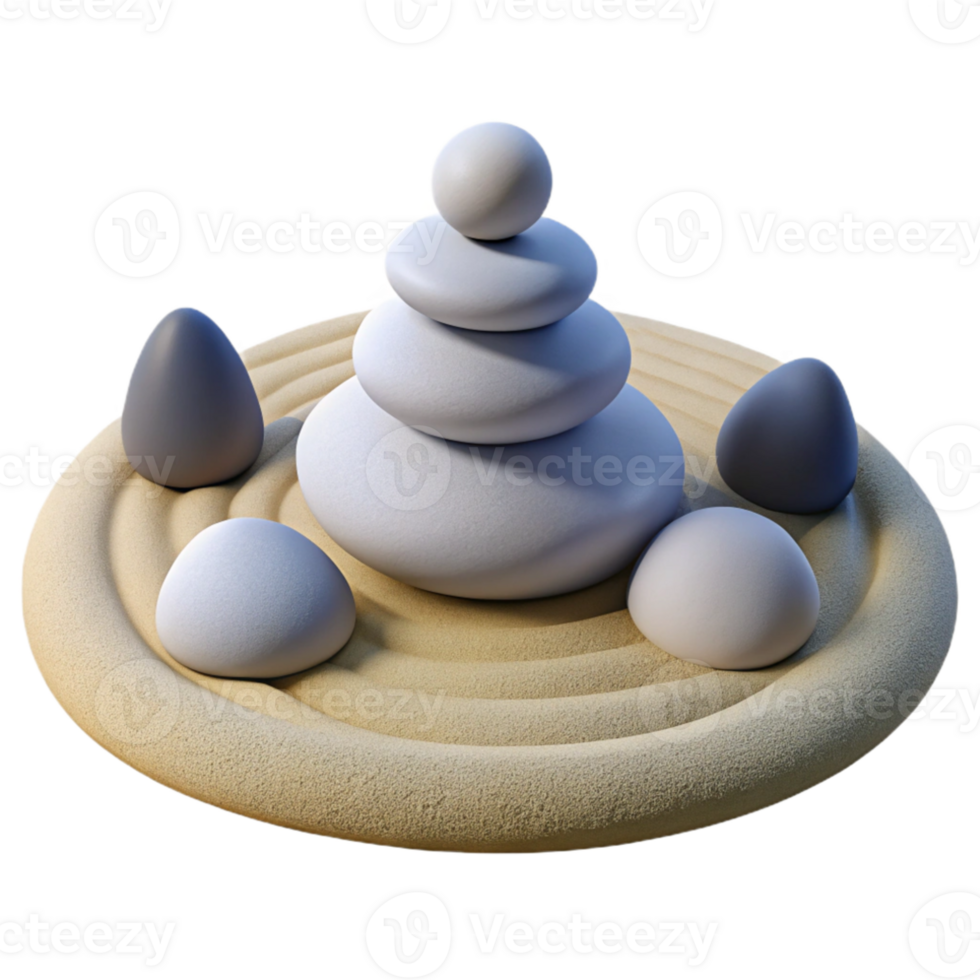 dramatic abstract A group of pebbles arranged in a zen garden, minimalist composition, soft lighting authentic png