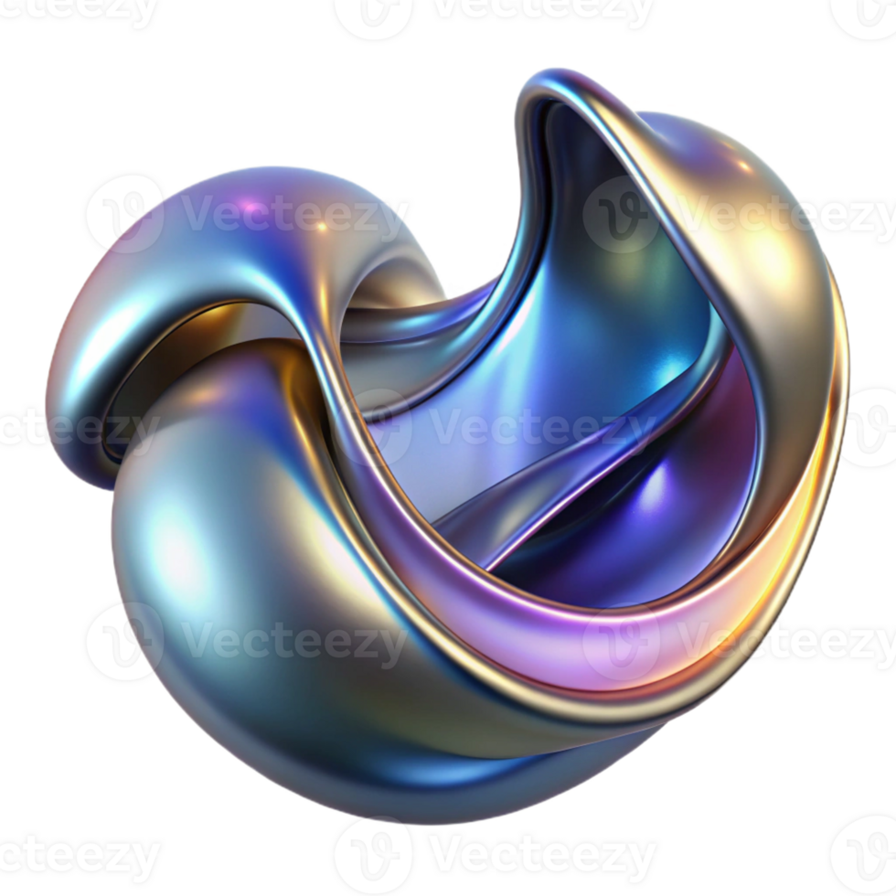 magnificent contemporary A flowing, liquid metal sculpture morphing into abstract shapes, lit by a chromatic light source, Abstract Sculpture style premium png