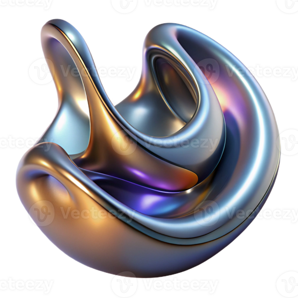 extraordinary contemporary A flowing, liquid metal sculpture morphing into abstract shapes, lit by a chromatic light source, Abstract Sculpture style high resolution png