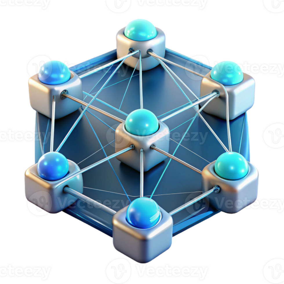serene rustic A network of interconnected devices, glowing lines and nodes, abstract and futuristic style professional png