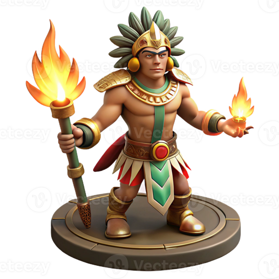 dramatic contemporary An Aztec warrior performs a ritual sacrifice, dramatic, firelit lighting, historical painting style 4K png