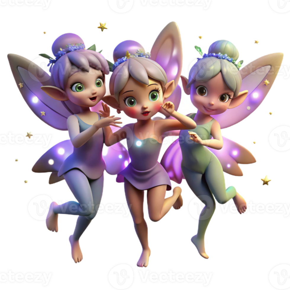 impressive minimalist A group of mischievous pixies dancing in a moonlit glade, their wings shimmering with iridescent dust. Soft, magical lighting. Fantasy art style high quality png