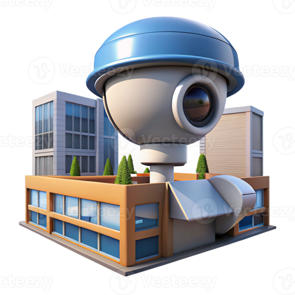 stunning traditional A security camera mounted on a building, overlooking a busy street. Surveillance style, natural lighting high quality png