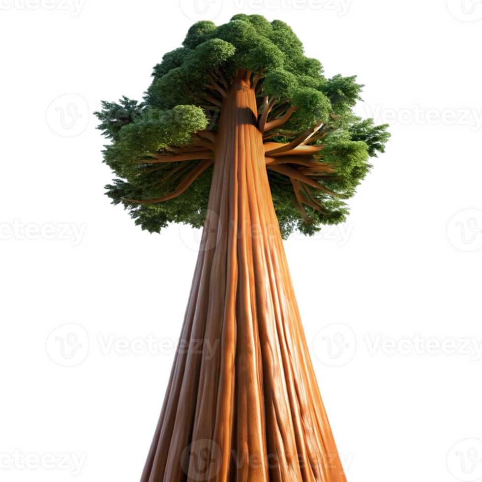 beautiful contemporary A giant sequoia tree reaching towards the sky, low angle shot, majestic, awe-inspiring style premium png