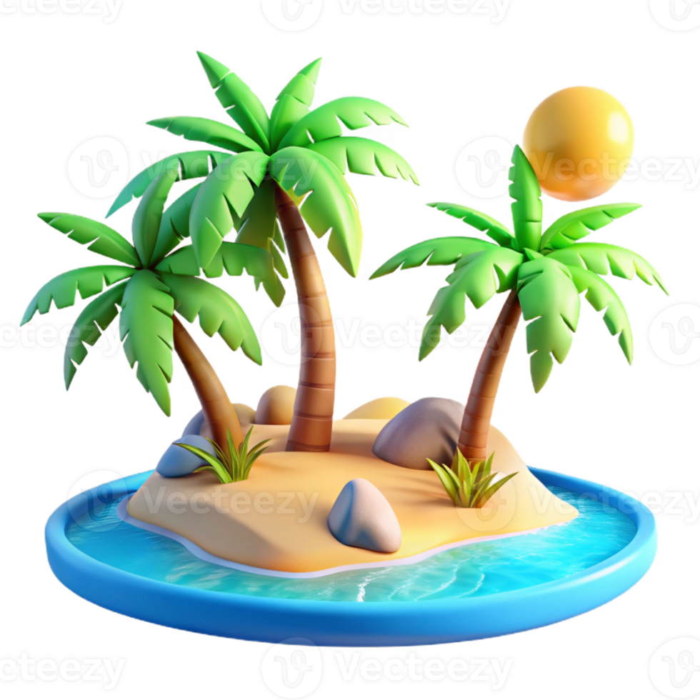 extraordinary traditional A tropical beach with palm trees and turquoise water, vibrant colors, sunny sky, realistic style, high resolution png