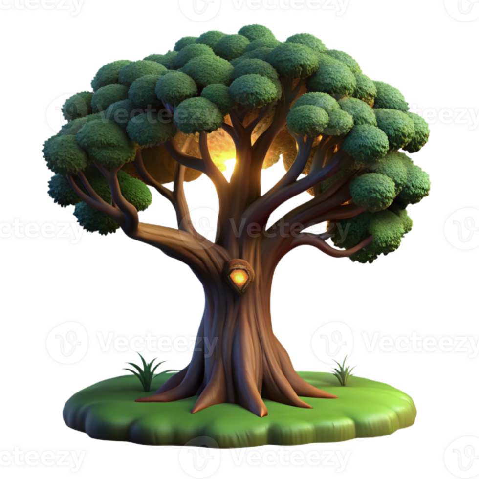 stunning abstract A gnarled oak tree in a field, dramatic lighting, dark and moody atmosphere 4K png