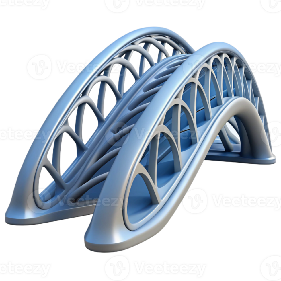 vibrant artistic Parametric bridge design, flowing curves, intricate geometry, futuristic engineering, urban landscape high resolution png