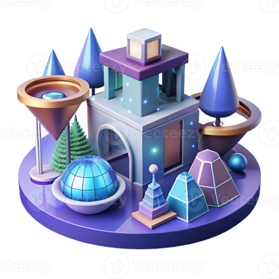 extraordinary modern Metaverse architecture, virtual reality environment, interactive design, futuristic structures, digital world authentic png